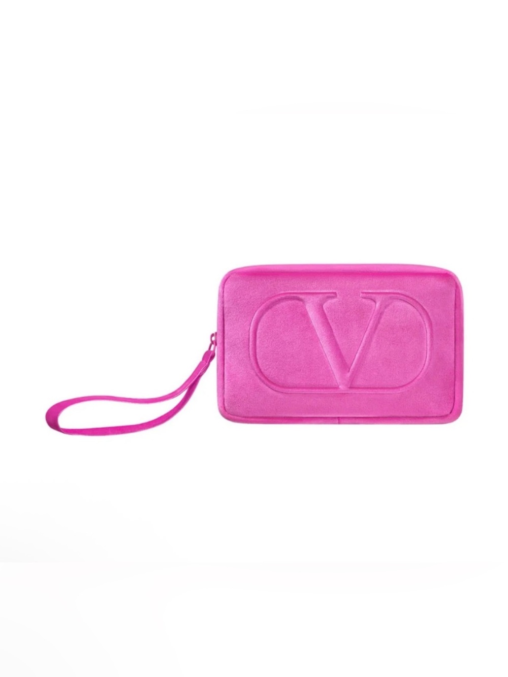 Valentino Beauty Hot Pink Velvet Wristlet Clutch